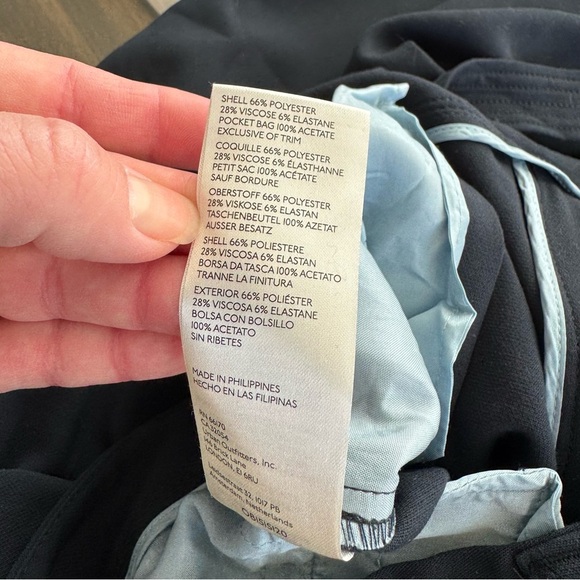 Like new! Mauve by Anthropologie Paper-bag High-Waisted Straight-Leg Pants -Navy - Picture 2 of 7